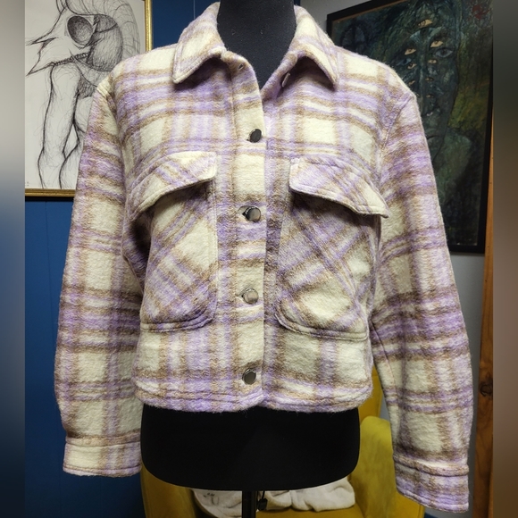 Zara Thick Cropped Flannel Size S - Picture 1 of 7
